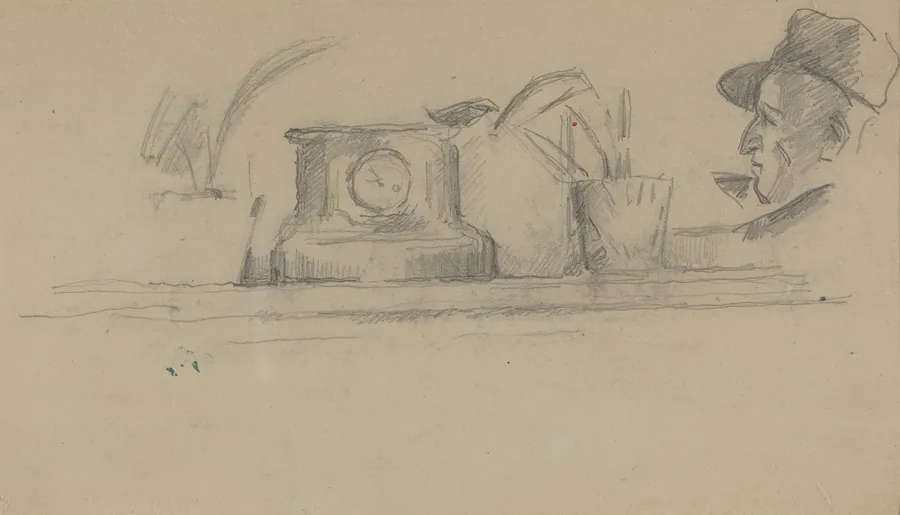 The Artist's Father and Objects on a Mantel [verso] by Paul Cezanne