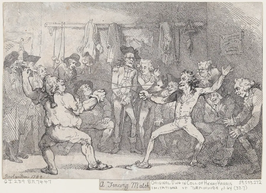 A Fencing Match by Thomas Rowlandson