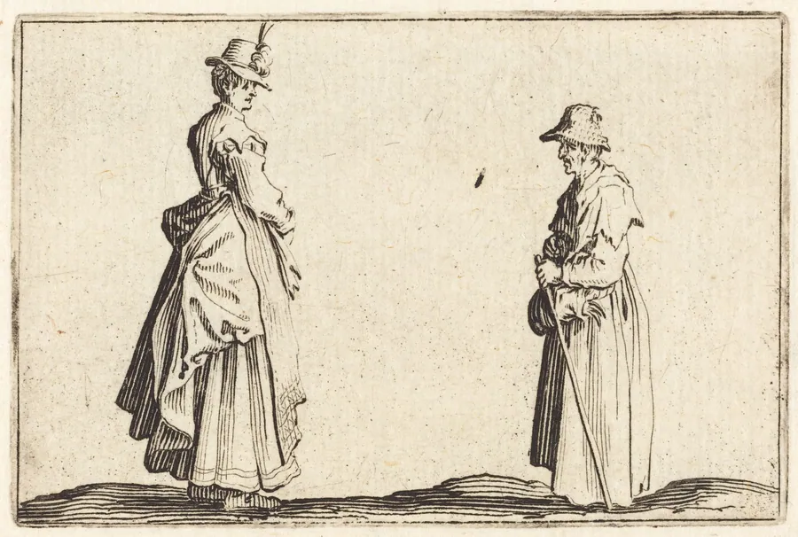 Two Women in Profile by Jacques Callot