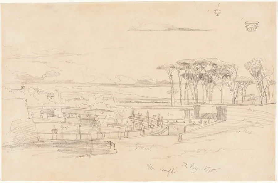 Villa Pamphili by Edward Lear