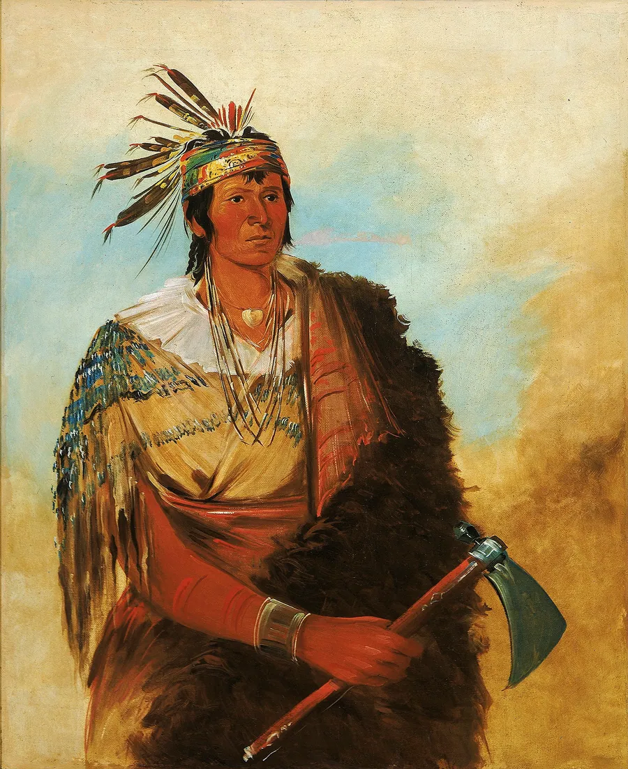 Go-to-ków-páh-ah, Stands by Himself, a Distinguished Brave by George Catlin, born Wilkes-Barre, PA 1796-died Jersey City, NJ 1872