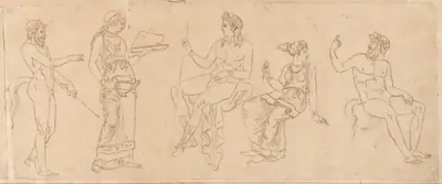 Woman with a Dish and Various Classical Figures