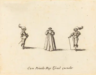 Lady Seen from Behind, and Two Gentlemen