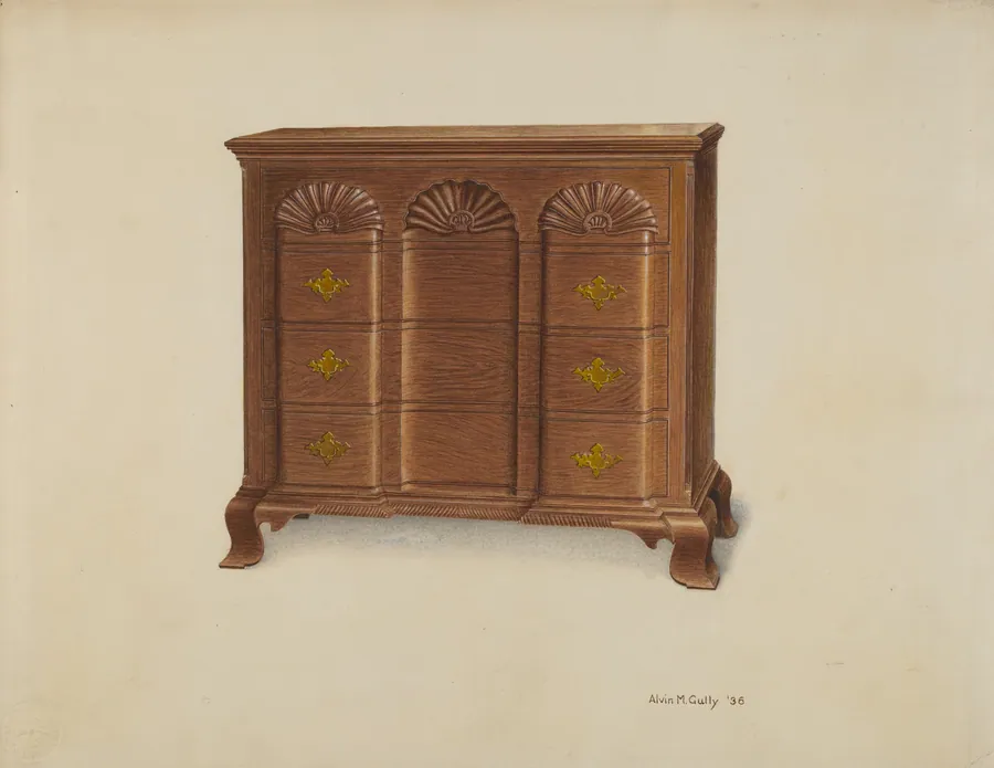 Block Front Chest of Drawers by Alvin M. Gully
