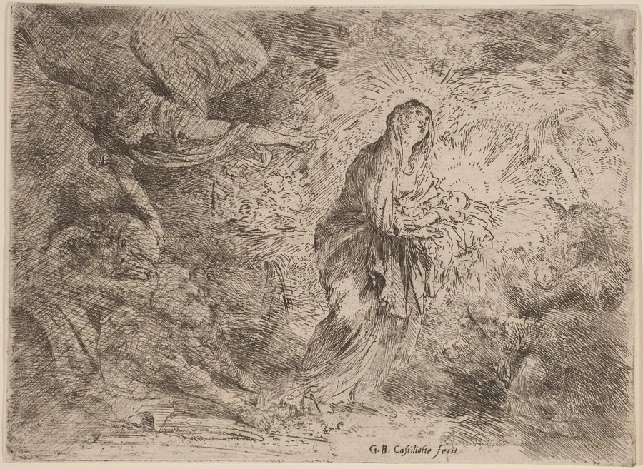 Joseph Awakened by the Angel by Giovanni Benedetto Castiglione