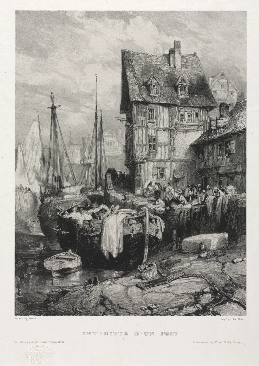 Six Marines: Interior of a Port by Eugène Isabey