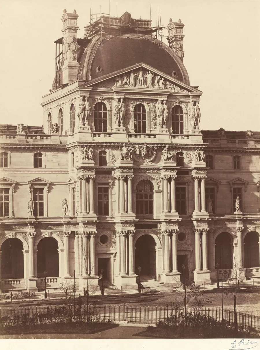 View of the Louvre by Édouard-Denis Baldus