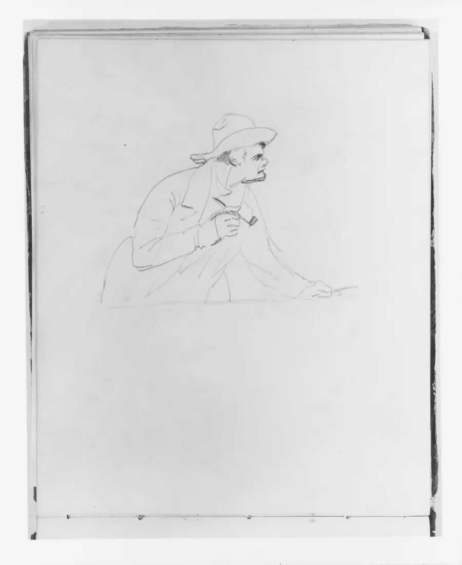 Man with a Pipe (from Sketchbook) by Francis William Edmonds