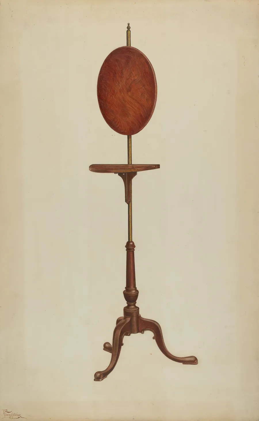 Pole Screen and Candlestand by Rolland Livingstone