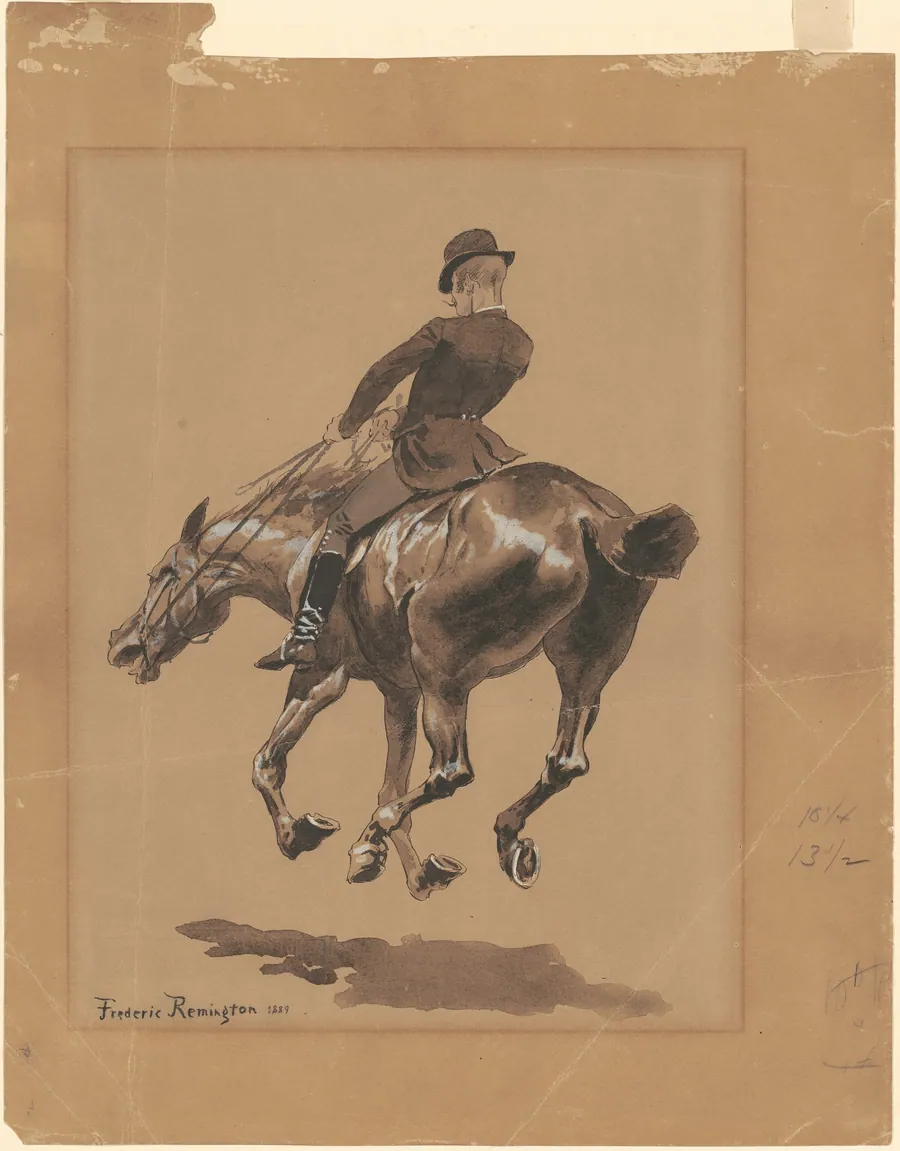 On the Bridle Path, Central Park, New York by Frederic Remington