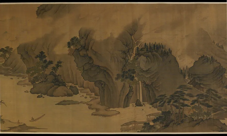 Autumn river in the rain and clouds by Formerly attributed to Xu Daoning (ca. 1000-after 1066)