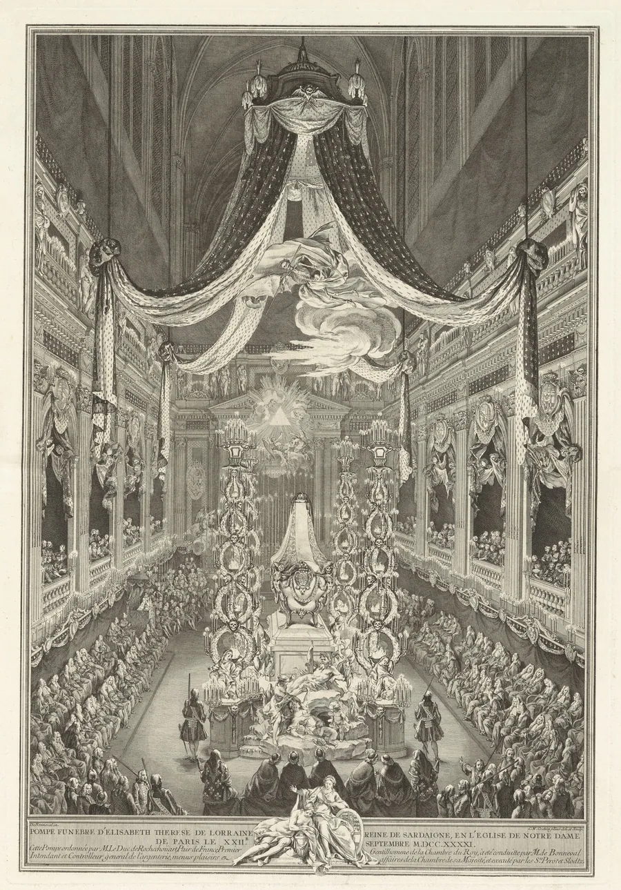 Pompe funèbre d'Élisabeth Therèse de Lorraine by Charles-Nicolas Cochin II