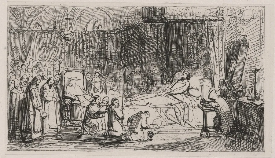 Death of Karl V in the Cloister of Saint Just by Caspar Johann Nepomuk Scheuren