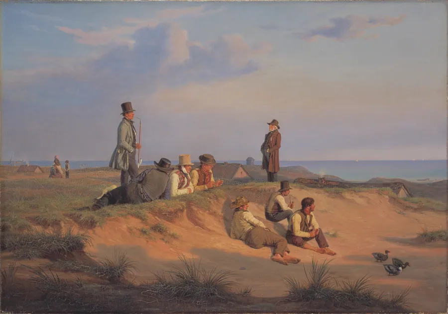 Mænd af Skagen en sommeraften i godt vejr by Martinus Rørbye