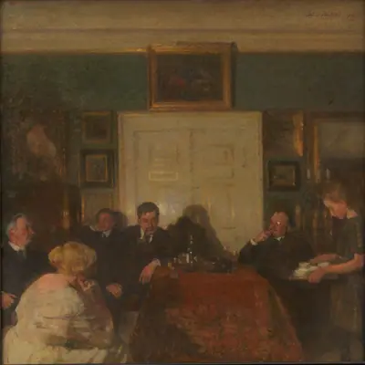 Aftenselskab i kunstnerens hjem