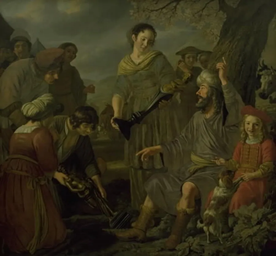 Jacob lader afguderne nedgrave by Jan Victors