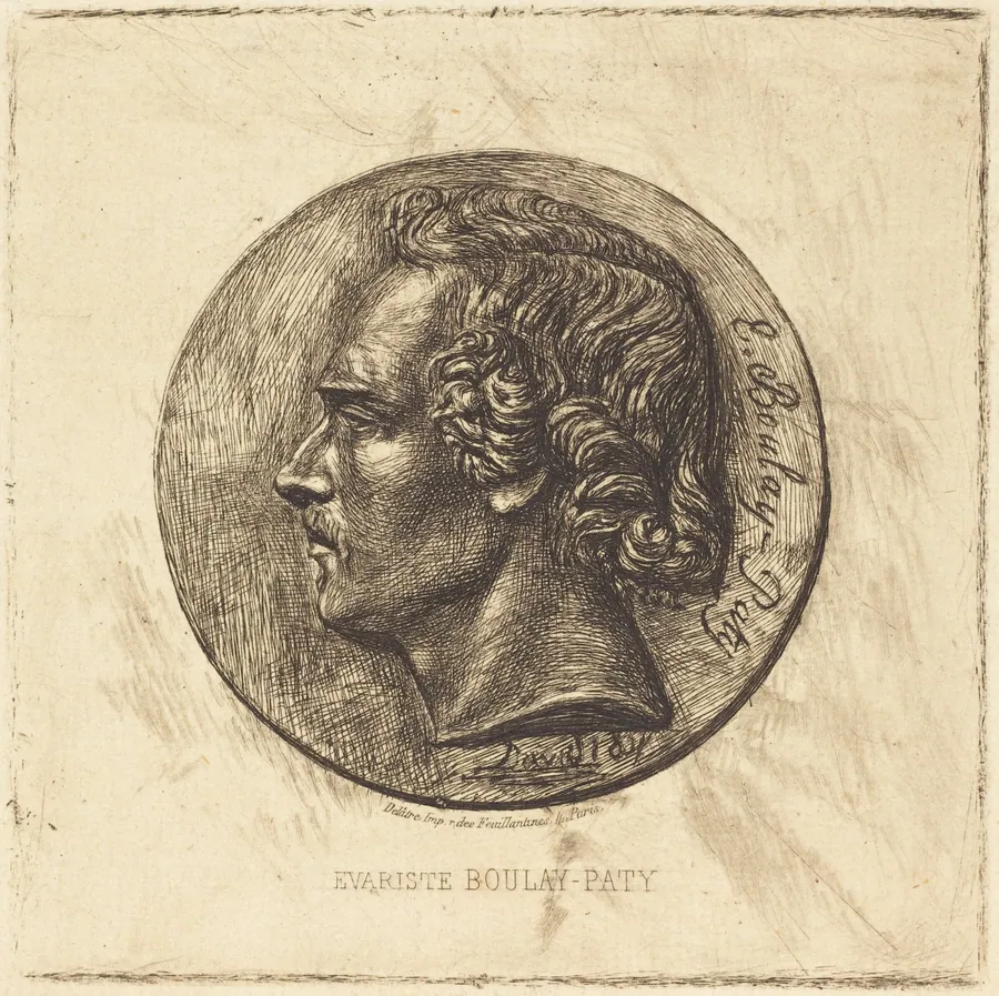 Evariste Boulay-Paty; A Poet (From a Bronze by David d'Angers) by Charles Meryon