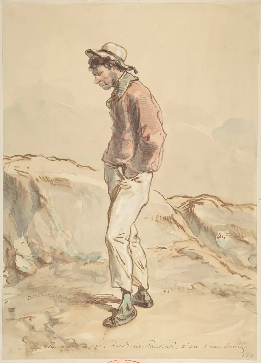 A Sailor Standing on the Shore by Paul Gavarni [Chevalier]