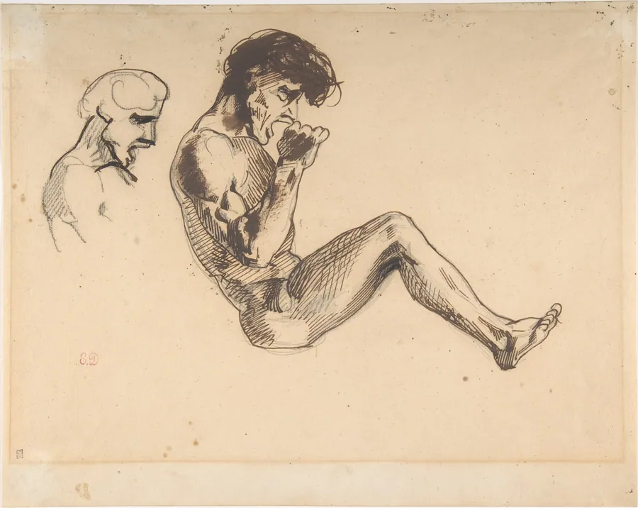 Studies of a Damned Man, for "The Barque of Dante" by Eugène Delacroix