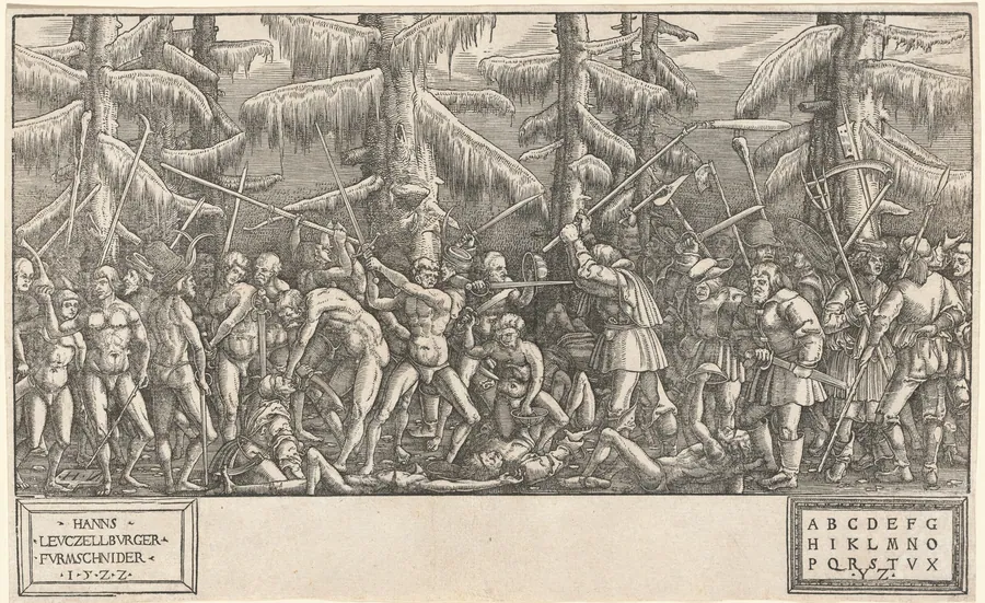 Battle of Naked Men and Peasants by Hans Lützelburger