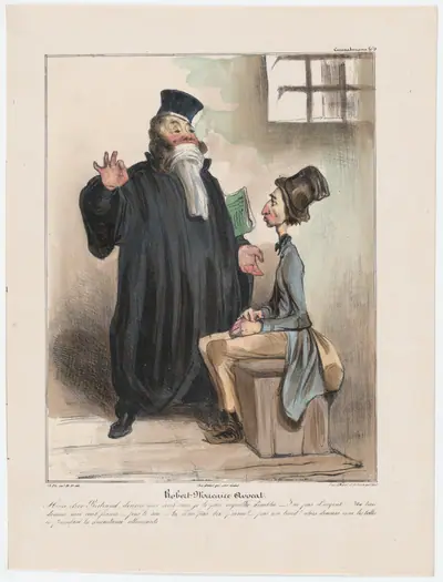 Plate 9: Robert Macaire, barrister, from 'Caricaturana,' published in Les Robert Macaires