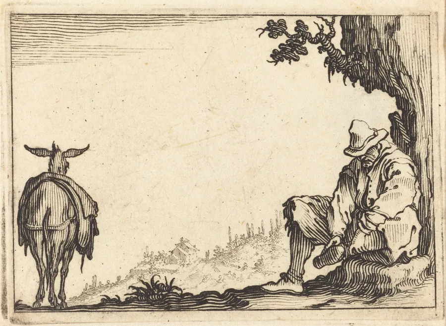 Peasant Removing His Shoe by Jacques Callot