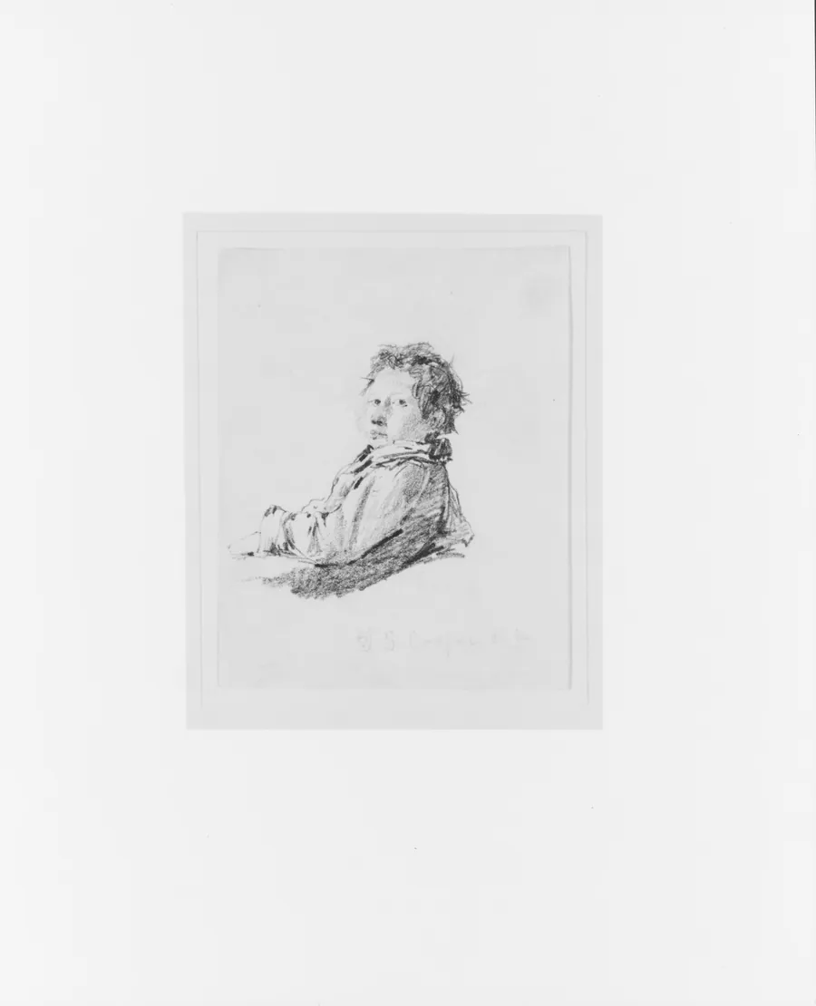 Study of a Boy (from McGuire Scrapbook) by Thomas Sidney Cooper