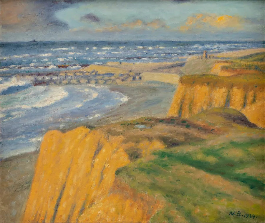 Bovbjerg ved solnedgang. Efterår by Niels Bjerre