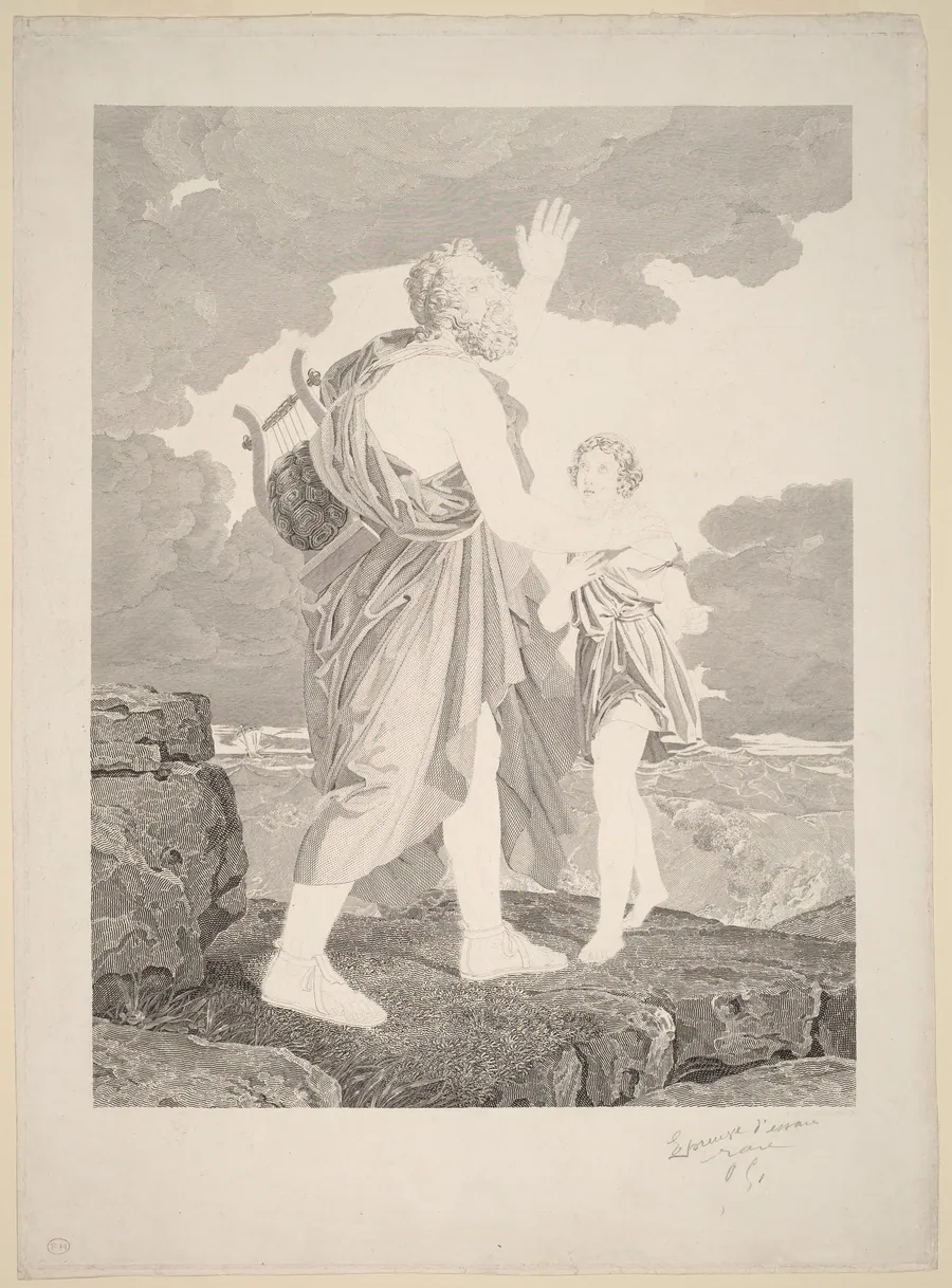 Blind Homer by Jean-Baptiste-Raphael-Urbain Massard