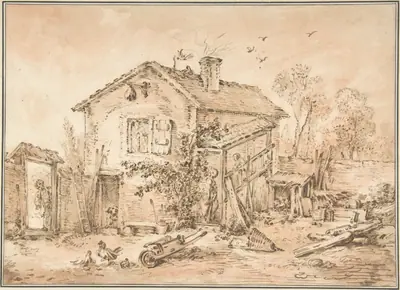 Cottage with Figures