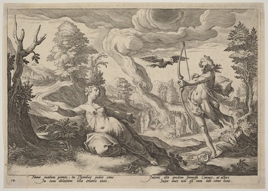 Apollo Killing Coronis by Hendrick Goltzius