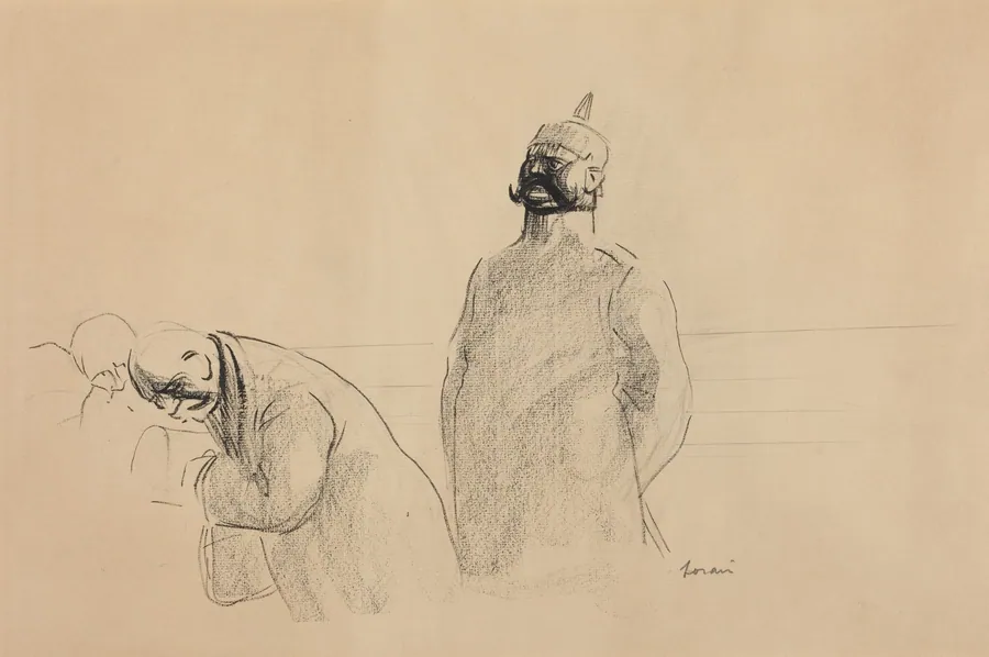 Prussian Soldier and Civilians by Jean-Louis Forain