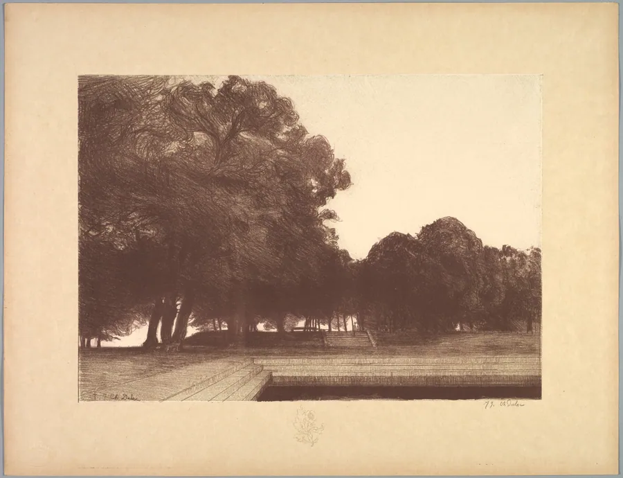 Suite de Paysages: Landscape, Plate 7, Remarque, Poppies by Charles Marie Dulac