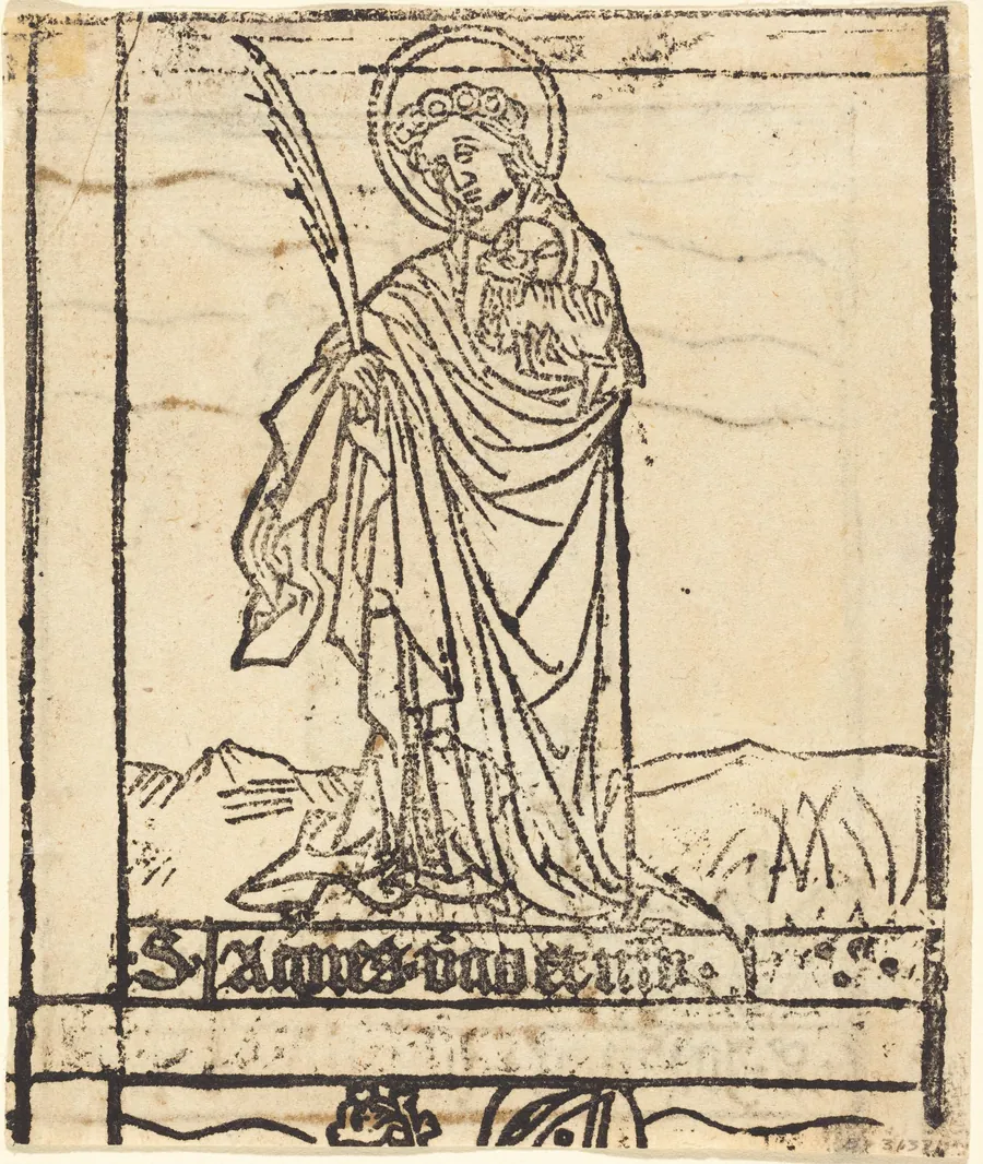 Saint Agnes [verso] by German 15th Century