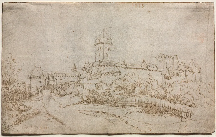 View of a Castle (recto) by Wolfgang Huber