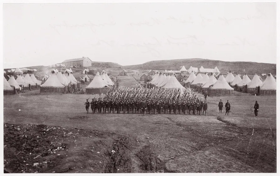 Camp of 34th Massachusetts Infantry near Fort Lyon, Virginia by Mathew B. Brady