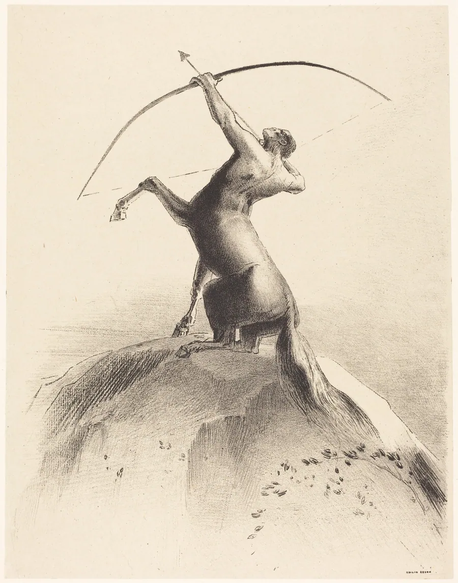 Centaur visant les Nues (Centaur aiming at the Clouds) by Odilon Redon