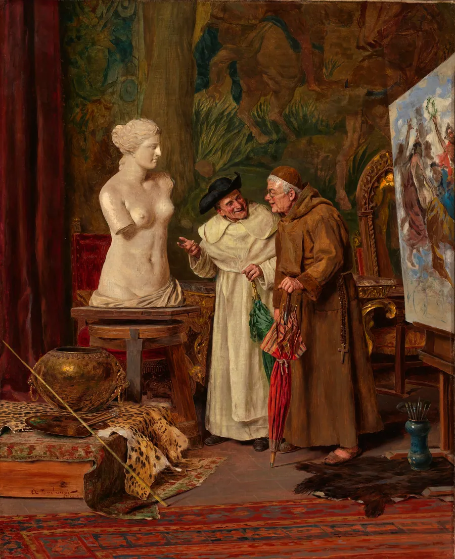 In the Studio by Arnoldo Tamburini, Italian, born Florence, Italy 1843-died 1908