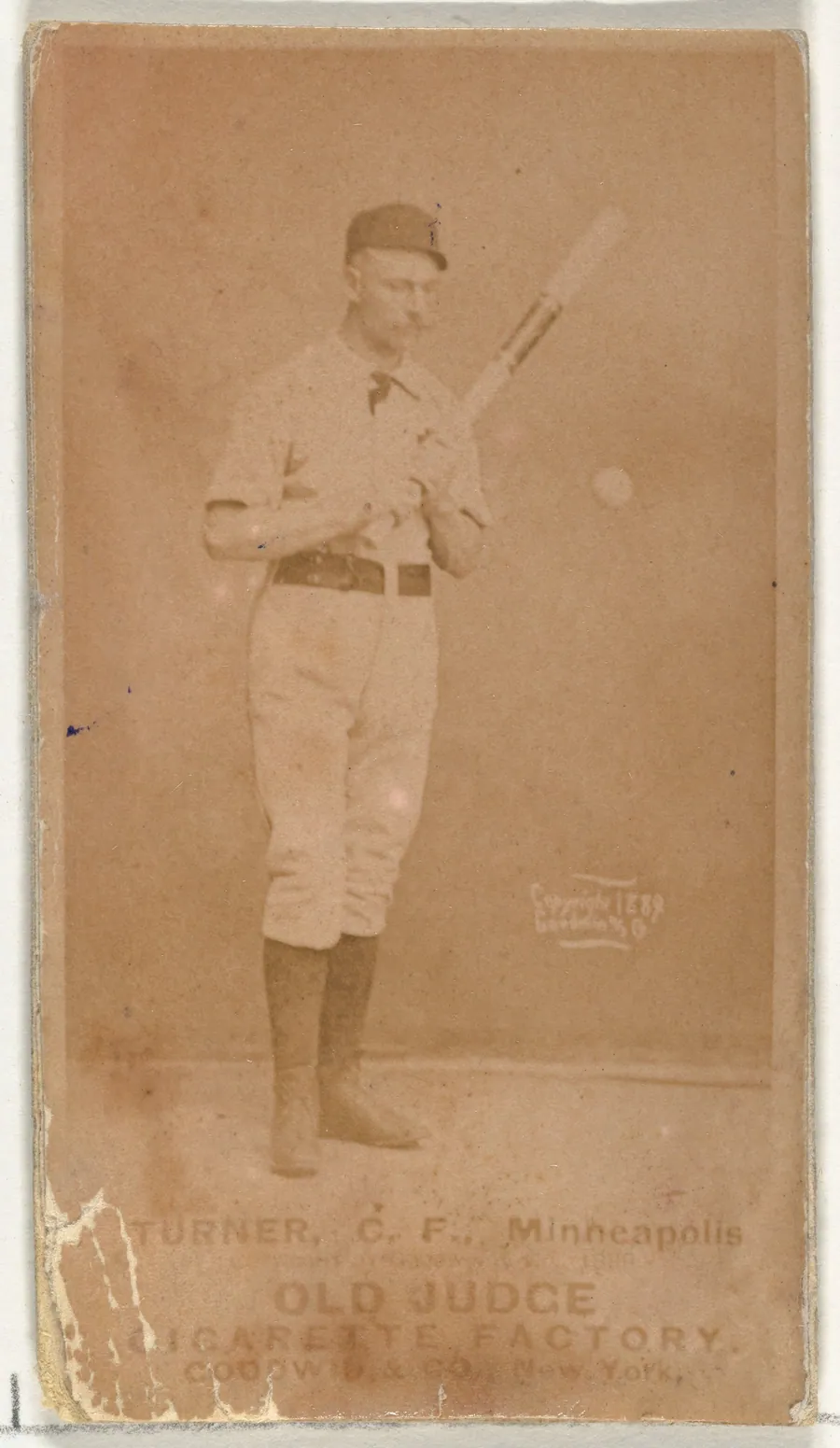 Thomas Turner, Center Field, Minneapolis, from the Old Judge series (N172) for Old Judge Cigarettes by Goodwin & Company