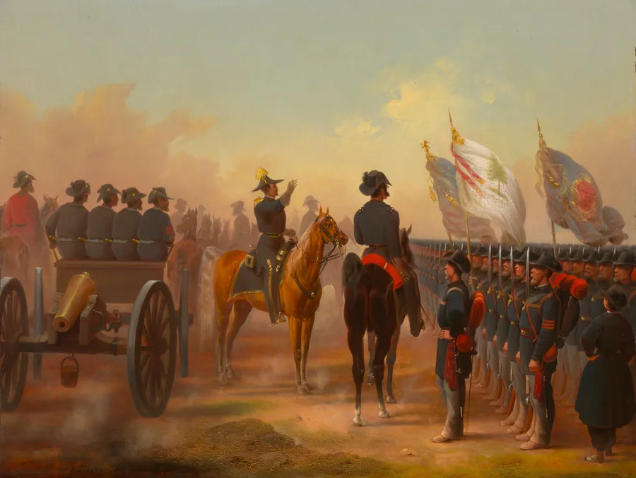Review of Rhode Island and Maine Troops by James Walker, born Northamptonshire, England 1819-died Watsonville, CA 1889