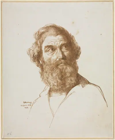 Head of a Bearded Man Gazing to His Left