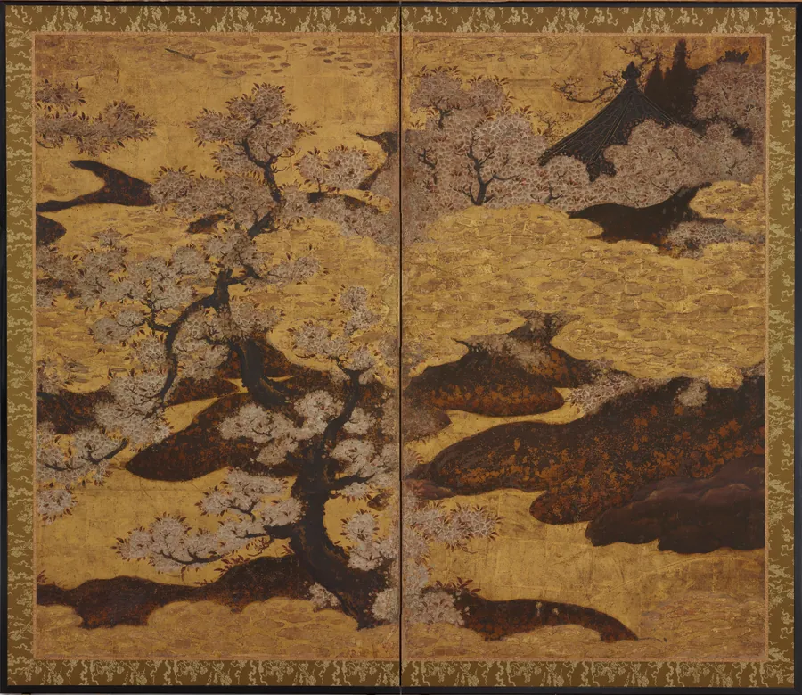 Blossoming cherry trees by Kano Sanraku 狩野山楽 (1559-1635)