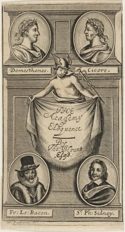 Title Page to Thomas Blount, The Academy of Eloquence