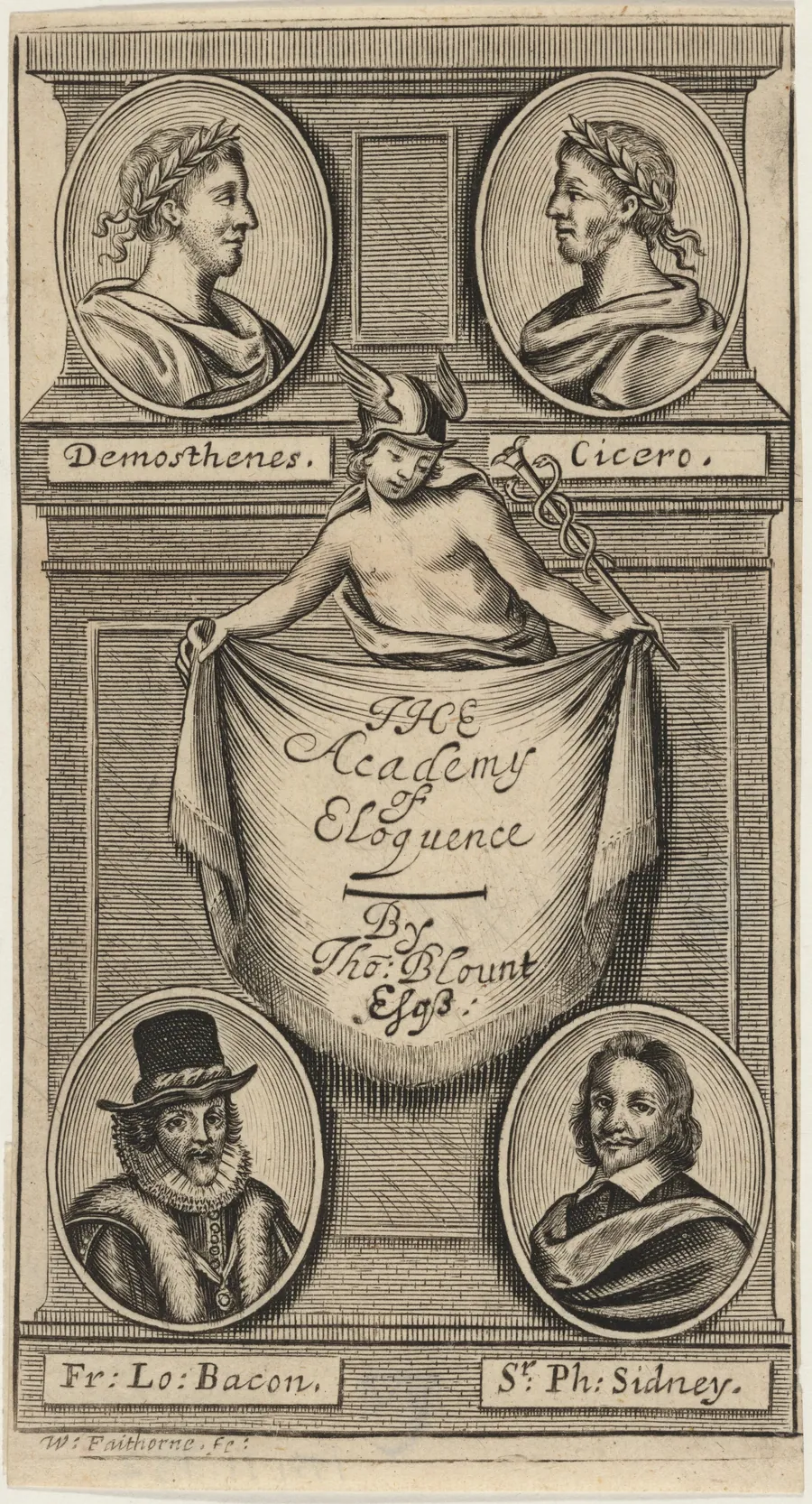Title Page to Thomas Blount, The Academy of Eloquence by William Faithorne