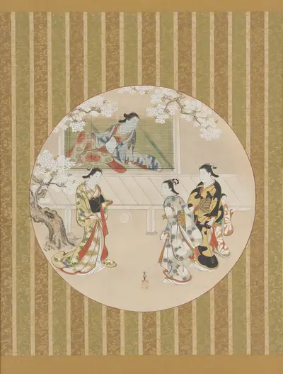 Parody of a scene from The Tale of Genji