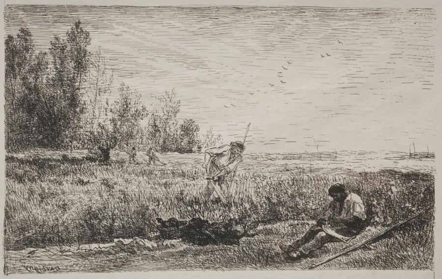 Hay-making by Charles François Daubigny