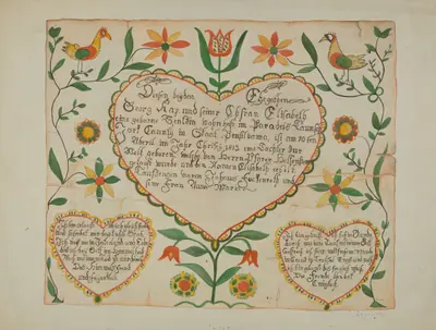 Fraktur - Birth and Baptismal Certificate