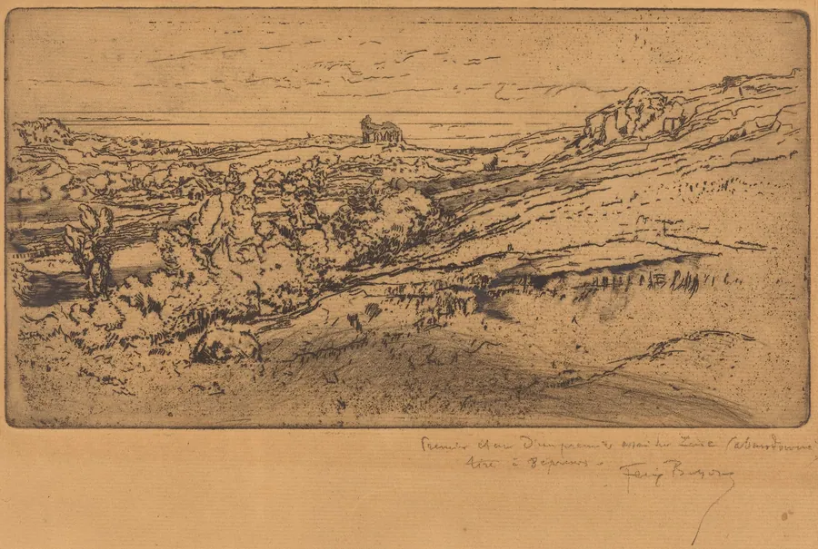 La Chapelle Saint-Michel à l'Estre (Second Version) by Félix-Hilaire Buhot