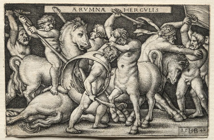 The Labors of Hercules:  Hercules Defeating the Centaurs by Hans Sebald Beham