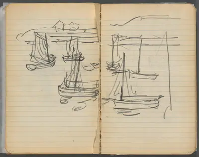 Sketchbook, page 124 & 125: Sailboats